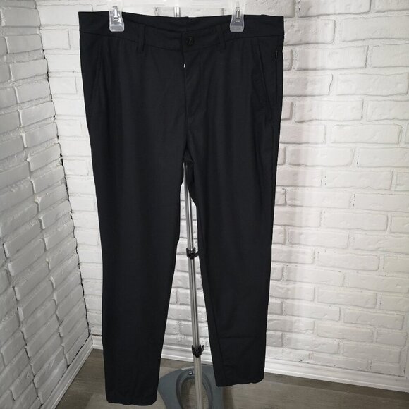 Reebok Men's Size 34/32 Zipper & Button Closure Black Pants - Picture 1 of 11
